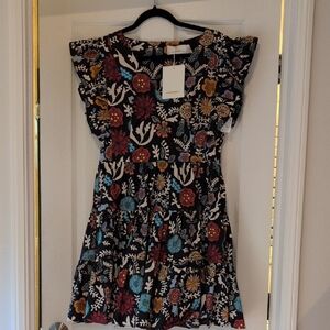 LA Double J Vibrant Honeybun Fire Flower Mini Dress - MILAN/ Made in Italy